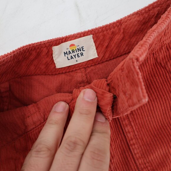 Marine layer Shorts Women's 0 Corduroy 3" Flat Front Cotton mid rise pockets - Picture 8 of 10